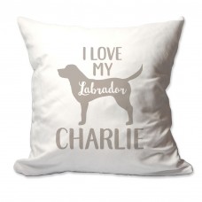 4 Wooden Shoes Personalized I Love My Labrador Throw Pillow FWDS1661